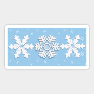 Winter Holiday White Snowflakes, Christmas and Happy New Year Decoration, gifts and clothing Sticker